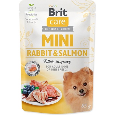 Brit Care Mini Rabbit & Salmon fillets in gravy 85 g