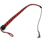 Kiotos Leather Whip Black & Red 60cm