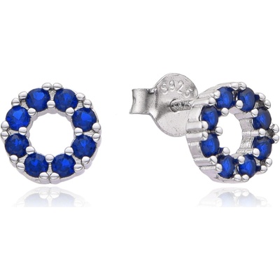 Jan Kos jewellery stříbrné náušnice s modrým kamenem MHT-345