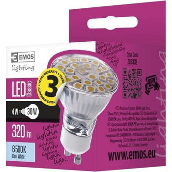 Emos LED žárovka Classic MR16 4W GU10 studená bílá