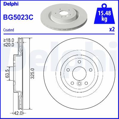 DELPHI Brzdový kotúč BG5023C