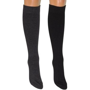 Комплект от 2 чифта дамски 3/4 чорапи в цвят антрацит и черно