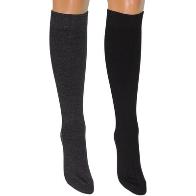 Комплект от 2 чифта дамски 3/4 чорапи в цвят антрацит и черно