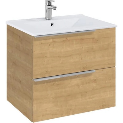 Roca Шкаф 600 mm, Elegant plus light oak с 2 чекмеджета и умивалник (A852018464)