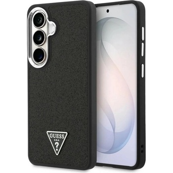 CG Mobile Samsung S26 Plus GUESS FIXED GLITTER TRIANGLE LOGO MAGSAFE силиконов протектор за телефон, пластмасов заден капак, магнитен, ЧЕРЕН (GUHMS26MPFGTSCMK)