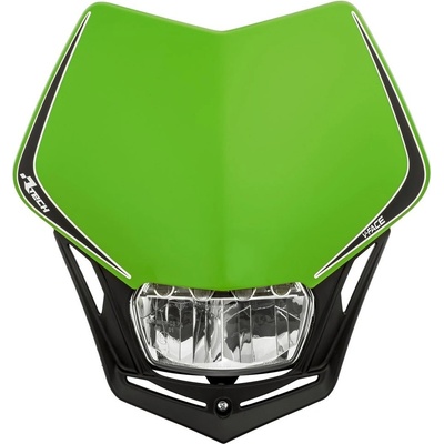 Rtech UNI predné maska vrátane svetlá V-Face FULL LED zelená/černá