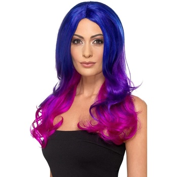 Image 1 of Fever Fashion Ombre Wig Wavy Long Blue & Pink 48906