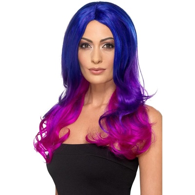Fever Fashion Ombre Wig Wavy Long Blue & Pink 48906