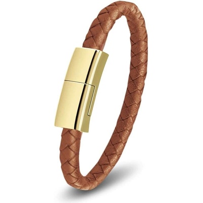 Nabíjecí náramkový kabel Bracelet leather s Apple lightning konektorem, hnědý Velikost: M