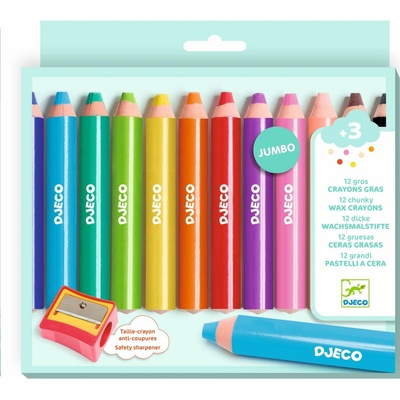 Djeco voskové pastelky hrubé 12 ks