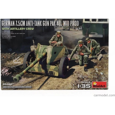 Miniart Príslušenstvo Nemecký 7,5cm protitankový kanón Vojenský 1945 / 1:35