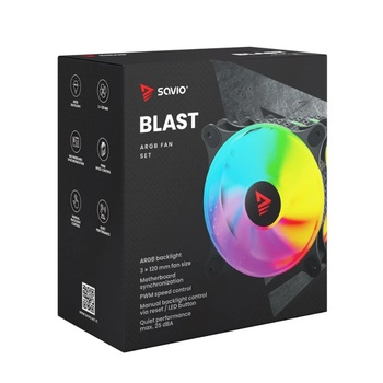 SAVIO Blast 120mm PWM ARGB (SAVGBLASTFANSET/SAVWEN0003)
