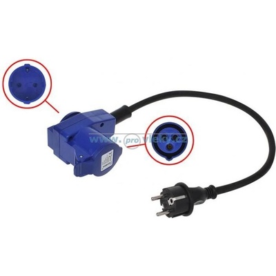 Tanatech Adaptér Schuko na CEE 16A úhlová zásuvka kabel 40cm