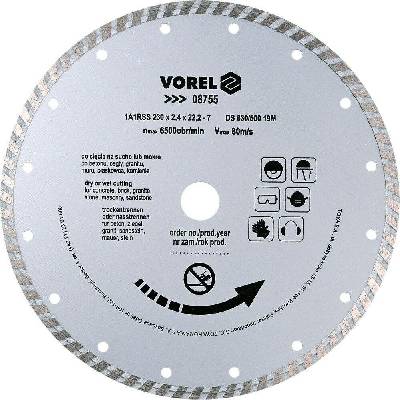 Vorel kotouč diamantový 230 x 22,2 x 2,4 mm turbo TO-08755