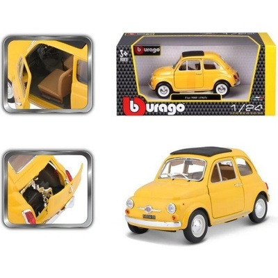 Bburago model auta Fiat 500 F 1965 žltý 1:24