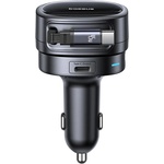 Baseus - Зарядно за кола PrimeTrip VR1 (C00069001121-00) - с прибиращ се кабел, 2 x Type-C, USB, 60W - Черно