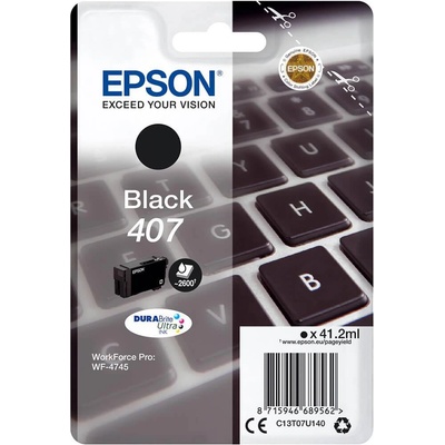 Epson Оригинален мастилен картридж Epson Black nr. 407 за WF-4745 Series 41, 2ml "C13T07U140"(RAPO) (C13T07U140)