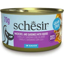 Schesir Cat Sardine Cuts Filety zo sardíniek, makrely s kalmármi v omáčke 70 g