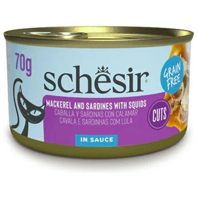Schesir Cat Sardine Cuts Filety zo sardíniek, makrely s kalmármi v omáčke 70 g