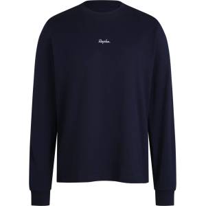 Rapha Мъжка блуза с дълъг ръкав Rapha Long Sleeve Cotton T-Shirt Longsleeve - Dark Navy / White (217-0285-0211)
