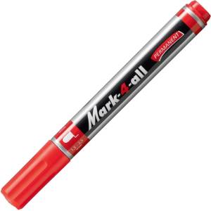 STABILO Перманентен маркер, Stabilo, Мark 4 all с объл връх, Червен (ST65140)