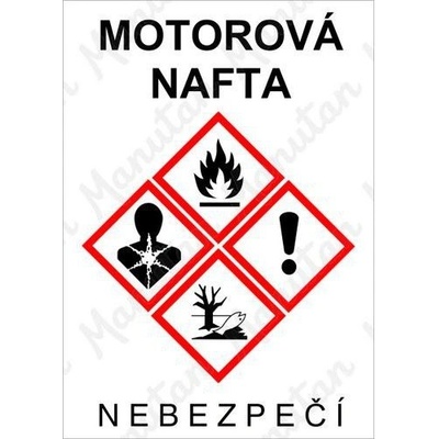 Manutan Motorová nafta, samolepka 74 x 105 x 0,1 mm