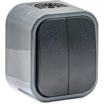 Vypínač č.5 VDT IP54 TIMEX WNT-2B2 čierno-sivý