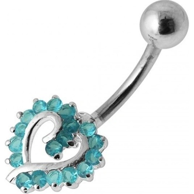 Šperky4U stříbrný piercing do pupíku srdíčko BP01026-Q