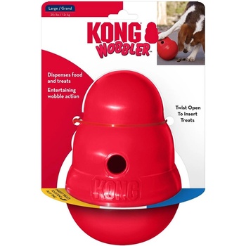 KONG Wobbler Small - Кучешка играчка за дъвчене с вътрешно пространство за лакомства 15 см