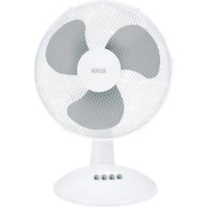 Muhler Вентилатор настолен 16'' Muhler FM-16, Мощност 40W, Механично управление, 3 скорости, 3 перки, Осцилация, Бял със сив (KT-1003841)