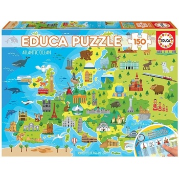 EDUCA Mapa Evropy 150 dílků