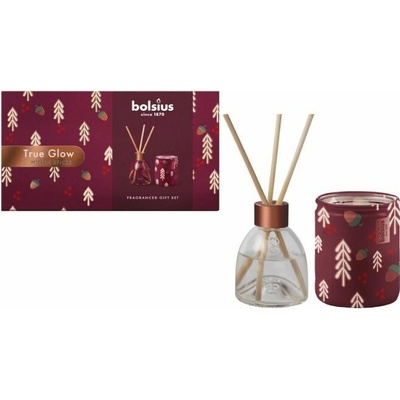 Set Bolsius, Winter Spices, Vianoce, darčekový, sviečka + difúzer, vonný, červený