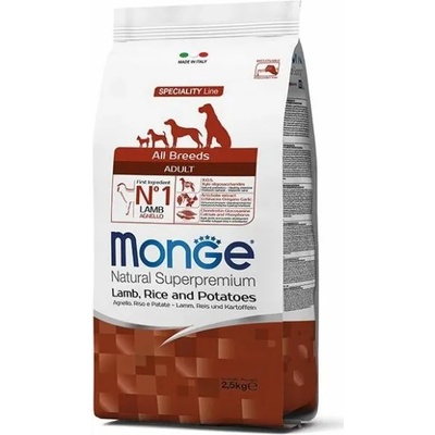 Monge Dry food for adult dogs, lamb & rice 2,5 kg