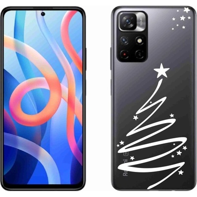 mmCase Gelové Xiaomi Redmi Note 11S 5G - bílý stromeček na průhledném pozadí