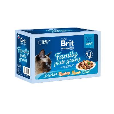 Brit Premium Cat Delicate Fillets in Gravy Family Plate 1020 g (12x85 g)