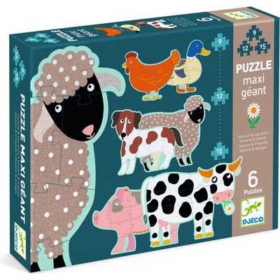 DJECO Obrovské puzzle 6ks Honoré a priatelia 72 veľkých dielov