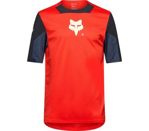 Fox Yth Defend Ss Elevated Fluorescent Red