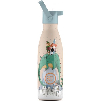 Cool Bottles Dětská nerezová termolahev Kids Tudor Village třívrstvá 350 ml 3D