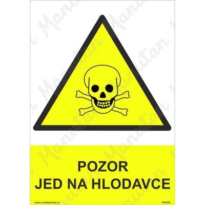 Manutan Pozor jed na hlodavce, samolepka 148 x 210 x 0,1 mm A5