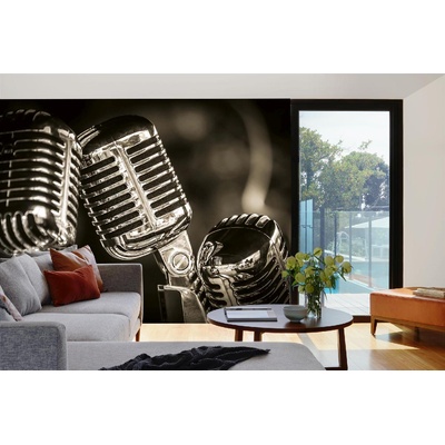 DIMEX ART Самозалепваща се флизелинова фототапета ретро микрофони 375 x 250 см