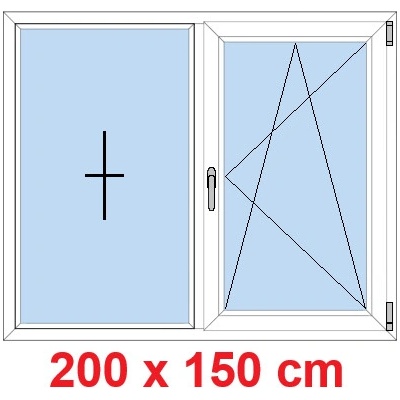 Soft Dvoukřídlé plastové okno 200x150 cm FIX+OS – Zbozi.Blesk.cz