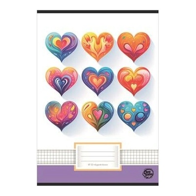 OPTISCHOOL Zošit zošitý A4 kockovaný A4 Love