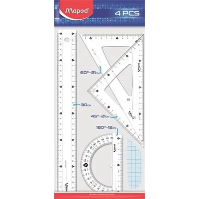 Maped Комплект линийки, големи, пластмасови, 4 части, MAPED "Start" 242830 (242830)