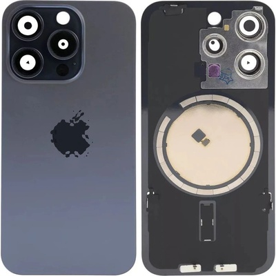 Kryt Apple iPhone 15 Pro Sklo Zadního Housingu + Sklíčko Kamery + Kovová Destička + Magsafe Magnet modrý – Zboží Živě