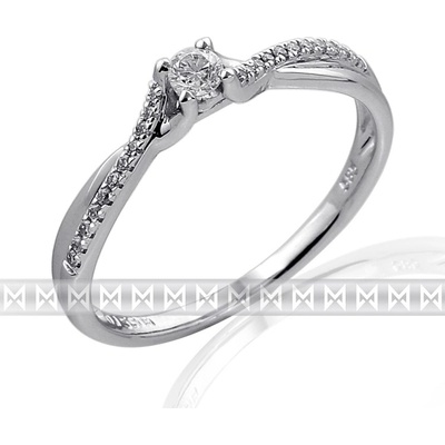 Klenoty Budín Luxusní dámský zlatý prsten posázený mnoha diamanty z bílého zlata 3861849 0 52