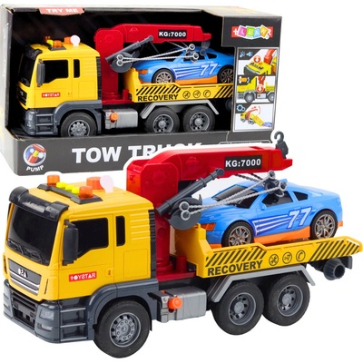 Lean Toys Odtahové Vozidlo S Jeřábem Závodní Auto Světla Zvuky