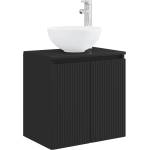 vidaXL Монтирана на стена мивка и тоалетка Черно 49, 5 x 35 x 63 см (890383)