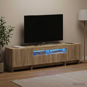 vidaXL 3 части LED ТВ шкаф EDE Дъб сонома Инженерна дървесина (3416417)