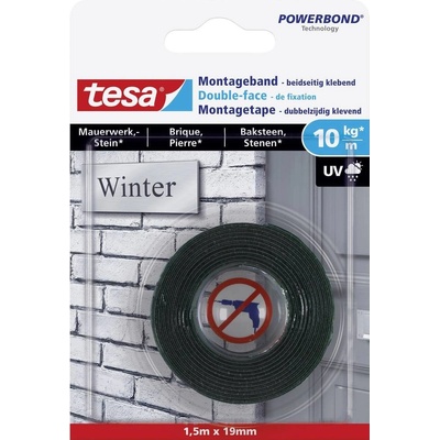 Tesa Powerbond Brick & Stone montážna páska 1,5 m x 19 mm čierna