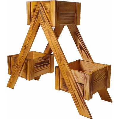 Krušnohorský Nábytok Drevený 3kvetináč 68 x 24 x 56 cm prírodný S3B